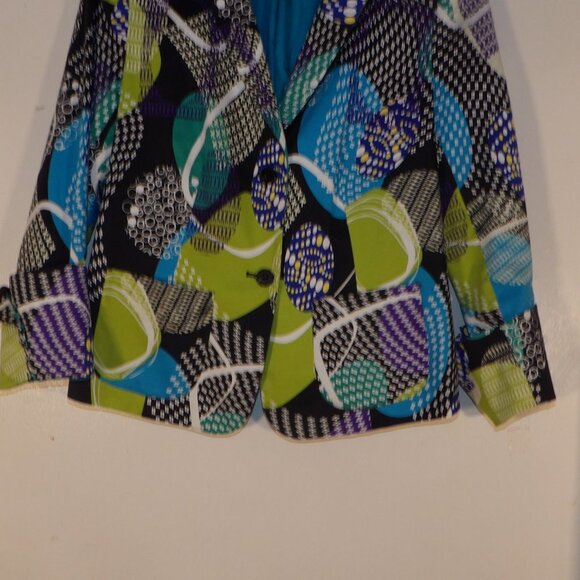 Peter Nygard Colorful Stretch Blazer Sz 8 - Picture 4 of 7